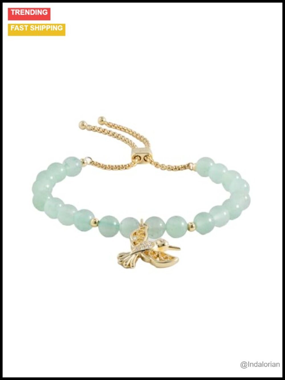 Alex and Ani Hummingbird Gemstone Bolo Bracelet - Brass, Aventurine